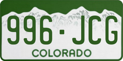 CO license plate 996JCG