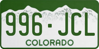 CO license plate 996JCL
