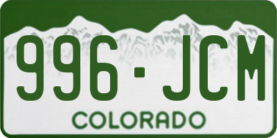 CO license plate 996JCM