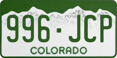 CO license plate 996JCP