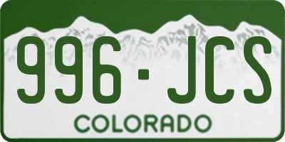 CO license plate 996JCS