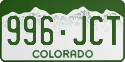 CO license plate 996JCT