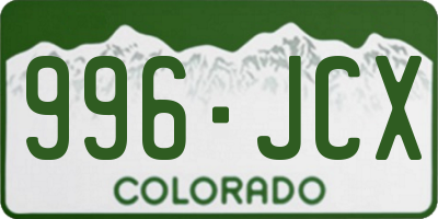 CO license plate 996JCX