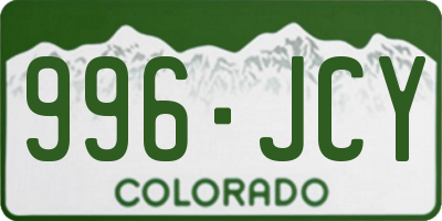 CO license plate 996JCY