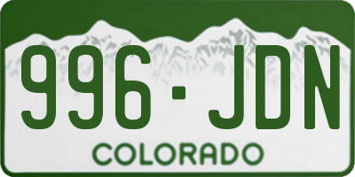 CO license plate 996JDN