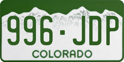 CO license plate 996JDP