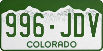CO license plate 996JDV