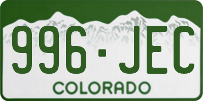 CO license plate 996JEC