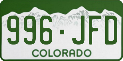 CO license plate 996JFD