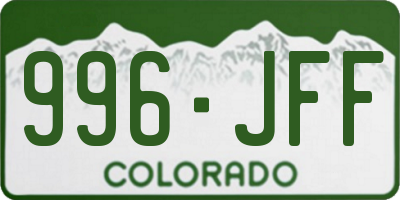 CO license plate 996JFF