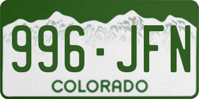 CO license plate 996JFN