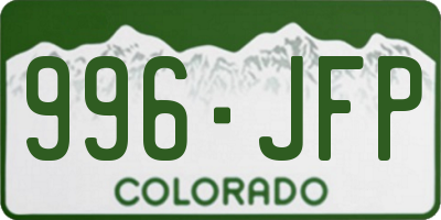 CO license plate 996JFP