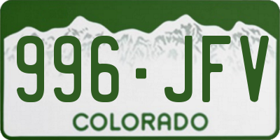 CO license plate 996JFV