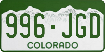 CO license plate 996JGD