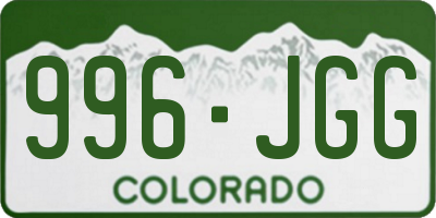 CO license plate 996JGG