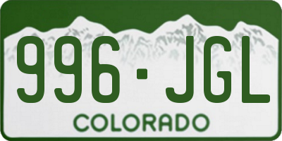 CO license plate 996JGL
