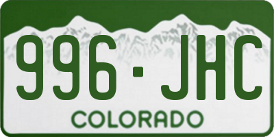 CO license plate 996JHC
