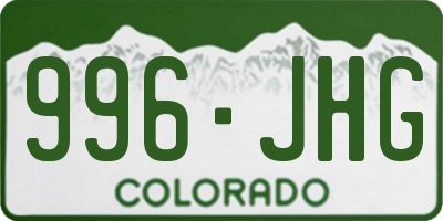 CO license plate 996JHG