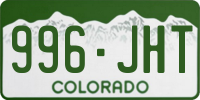 CO license plate 996JHT