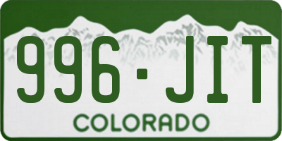 CO license plate 996JIT
