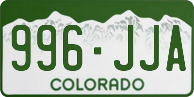CO license plate 996JJA