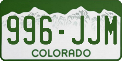 CO license plate 996JJM