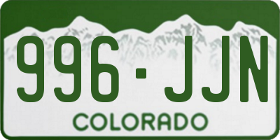 CO license plate 996JJN