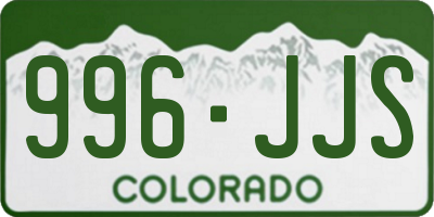 CO license plate 996JJS