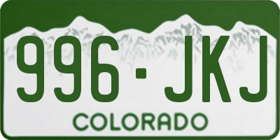CO license plate 996JKJ