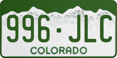CO license plate 996JLC