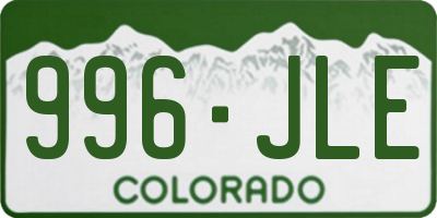 CO license plate 996JLE