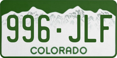 CO license plate 996JLF