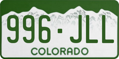 CO license plate 996JLL