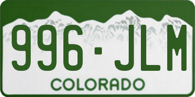 CO license plate 996JLM