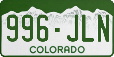 CO license plate 996JLN