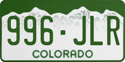 CO license plate 996JLR