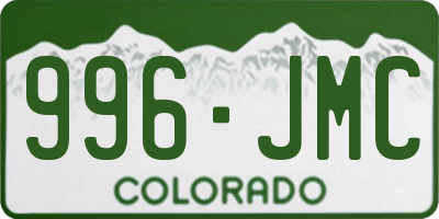 CO license plate 996JMC