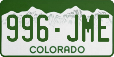 CO license plate 996JME