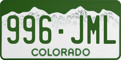 CO license plate 996JML