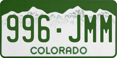 CO license plate 996JMM