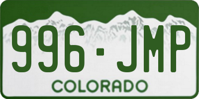 CO license plate 996JMP