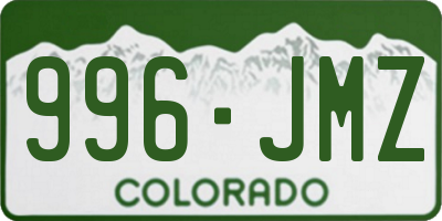 CO license plate 996JMZ