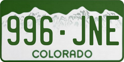CO license plate 996JNE