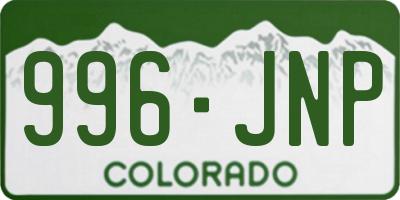 CO license plate 996JNP