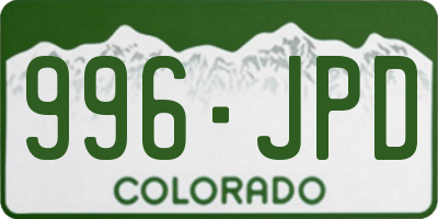 CO license plate 996JPD