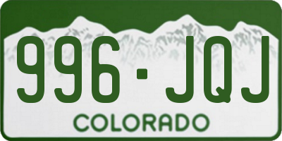 CO license plate 996JQJ