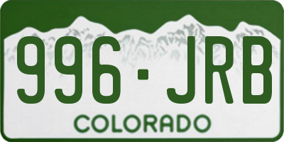 CO license plate 996JRB