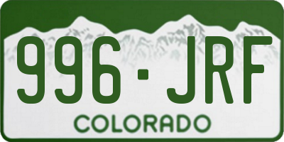 CO license plate 996JRF