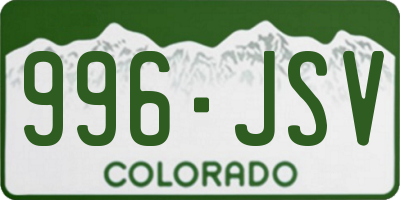 CO license plate 996JSV