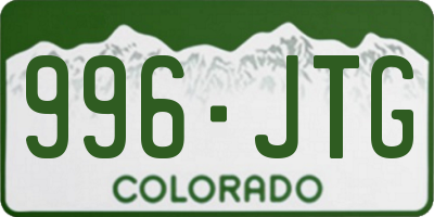 CO license plate 996JTG